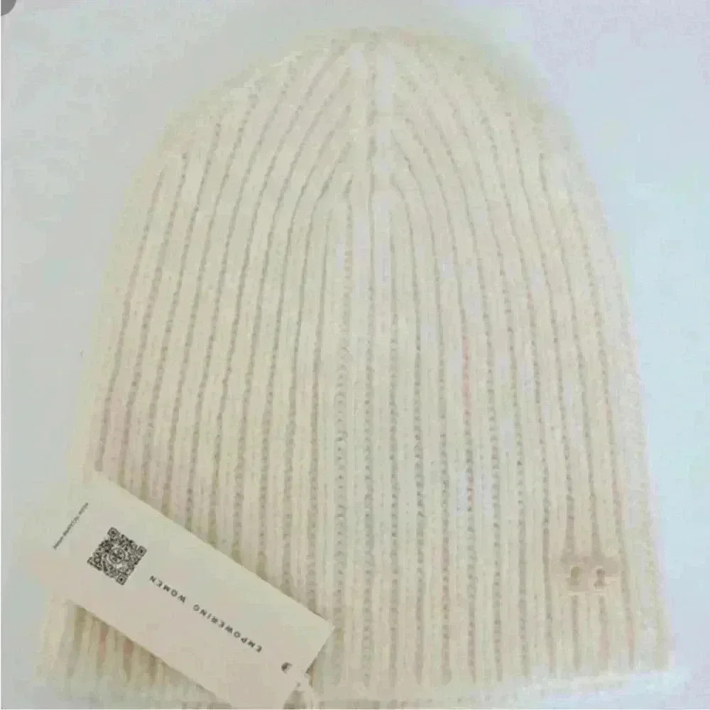 Tory Burch Accessories  Ribbed Merino Mittens And Hat Cream/White Size: Os - Picture 4 of 7